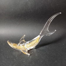 MURANO SQUALO Pesce ORO vetro ANIMALI ACQUATICI 