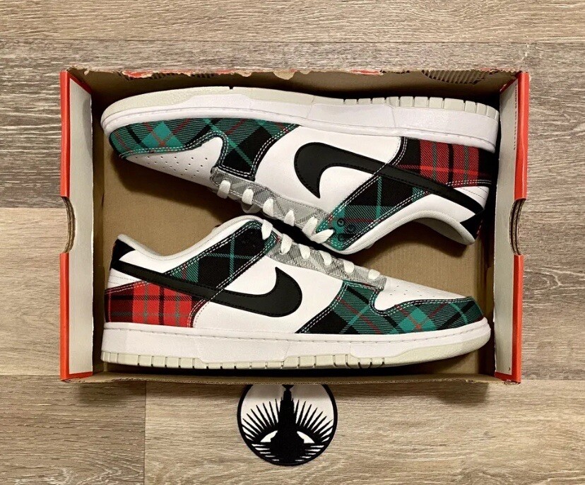 Nike Dunk Low Retro PRM 'Tartan Plaid' Red Green DV0827-100 Men's