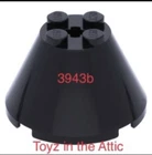 Lego 1x 3843b Black Cone 4 x 4 x 2 w/o Axle Hole All Terrain Vehicle 6927