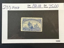 Scott #  233 MNH                     2024 Scott Catalogue Value $ 150.00