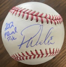 Patrick Wisdom Signed OML Baseball Rookie Year w/ Inscription 2012 1st Rd Pick