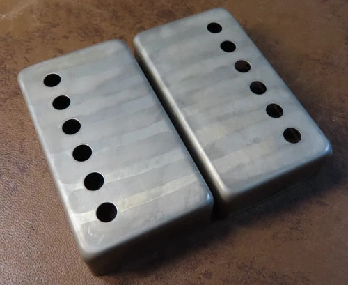 aged Humbucker COVERS fits vintage Gibson PAF style pickups NICKEL (pair) RELIC
