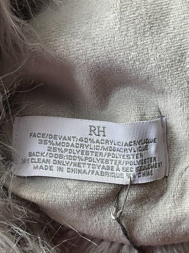 Restoration Hardware Faux Fur Tibetan Throws Blanket Sofa Bed Oversized 80”x96” - Picture 7 of 8