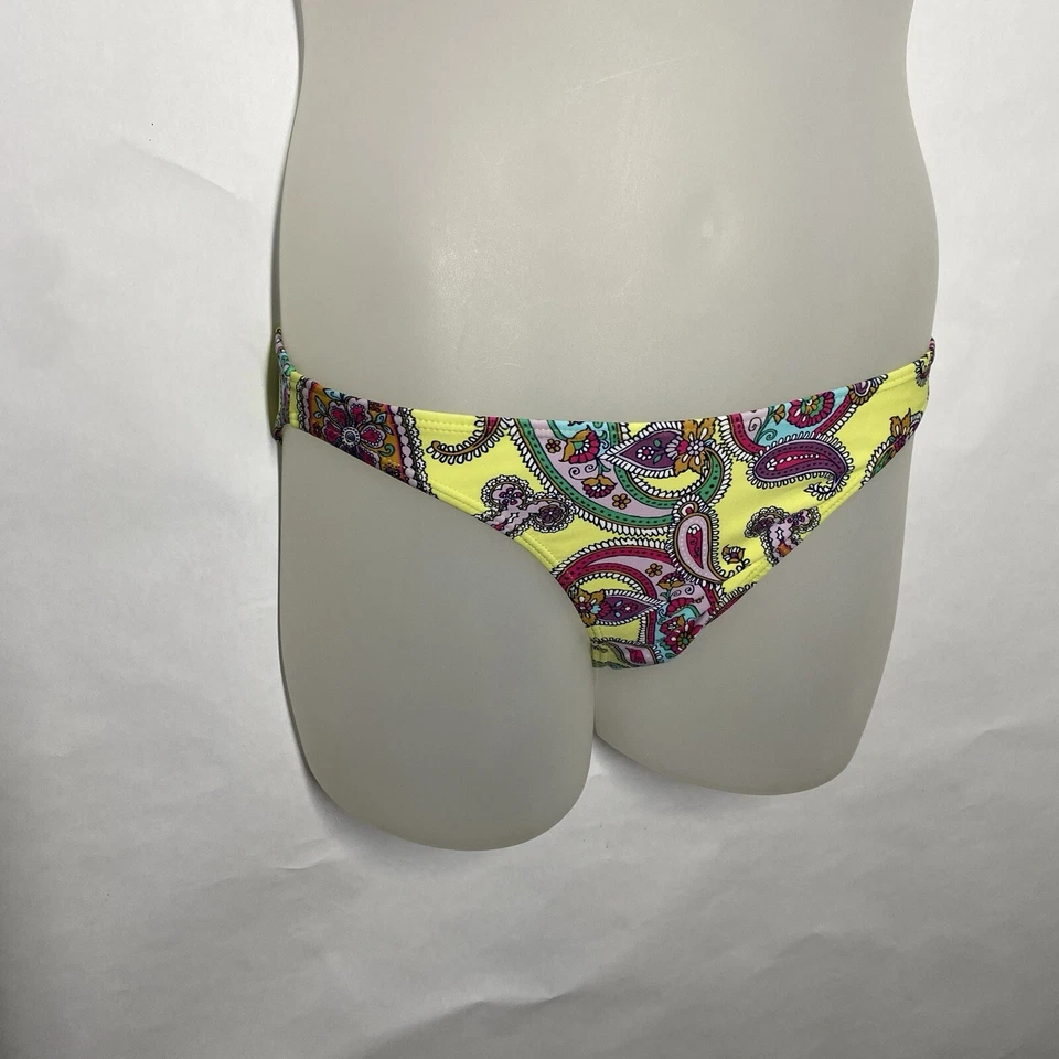 Bikini brasileño Cia Maritima 2 piezas talla L amarillo limón multicolor cachemira Foto 2 de 4
