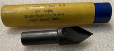 Morse 1752 5/8" 60° x 1/2" Shank Single Flute Countersink HSS - NEW - USA
