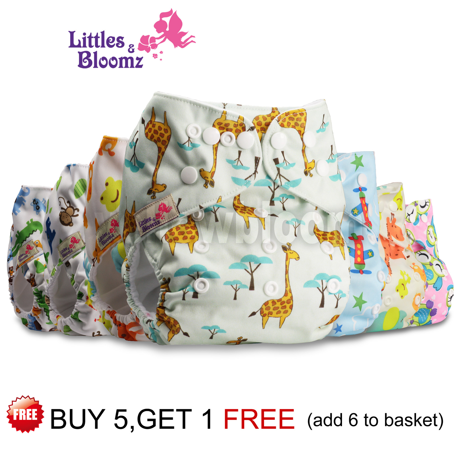 Littles And Bloomz Baby Reusable Pocket Cloth Diaper Standard Popper - View #5