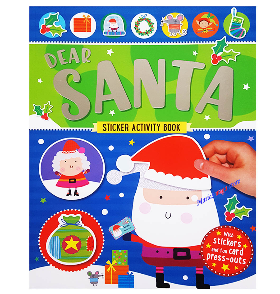 Childrens Christmas DEAR SANTA Colouring Sticker Activity Book -250 Stickers