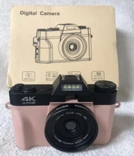 VJIANGER 4K Vlogging Camera for YouTube 56MP, 32GB, PINK , UNUSED, **ONE BATTERY