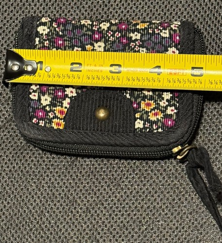 Lei Small Wallet Purse Floral Corduroy Wrap Around Zipper, Coin/Zipper/ Cards/$ - Picture 9 of 9