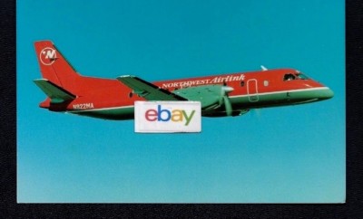 Northwest Airlines Airlink Saab 340A #N922MA Postkarte