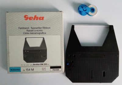 1x GEHA MULTICARBON Farbband + 1 COVER-UP Gr. 154m für Brother CE 50 EM80 100 HR