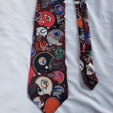 NFL Team 54” Men’s Tie 100% Polyester Made In USA Football Vintage Helmet Theme