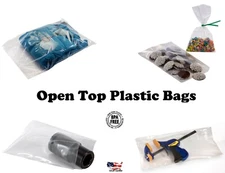 PLASTIC CLEAR BAGS T Shirt 100 200 500 1000 Flat Open Top Apparel Poly Bag 1Mil