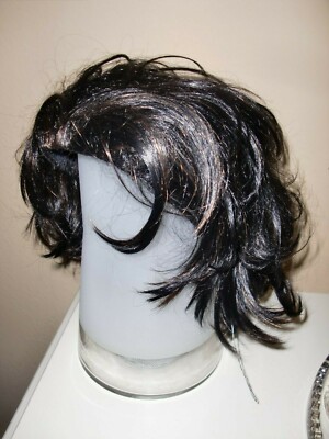 NWT''TRIBEKA'' Chic&Sassy Black w/Hilights 100%Synthetic Fiber  Origin JAPAN  WIG