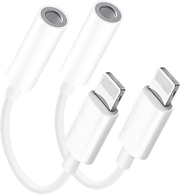 2x Audio Jack AUX 3,5mm Adapter Kopfhörer iPhone 6 7 8 X XS XR 11 12 13 14 iPad