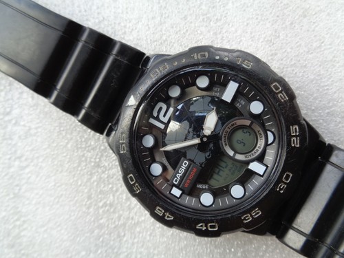 VTG CASIO AEQ-100 WORLD TIME 3 ALARM TELEMEMO 30 COUNTDOWN TIMER MENS  WRISTWATCH | eBay