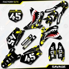 Black & Yellow Savage Racing Graphics Kit fits 05-06 Suzuki RMZ450 RMZ 450 decal