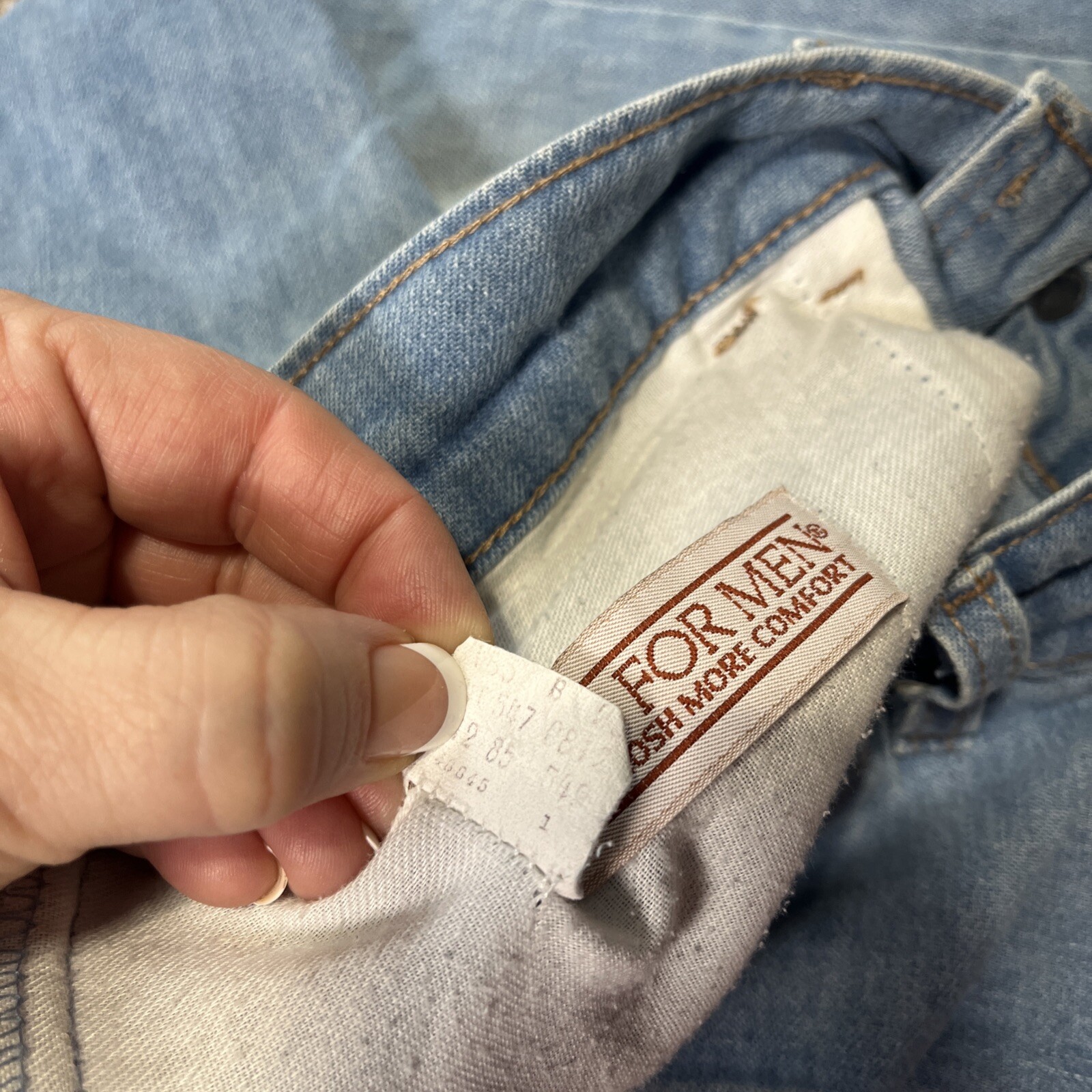 Vintage Levis 549 Orange Tab Jeans Denim Trousers Mens 34x31 Blue USA Made 80s - View 7