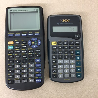 Texas Instruments TI-83 Graphing Calculator With Cover Bonus Ti 30X A Lot AR121