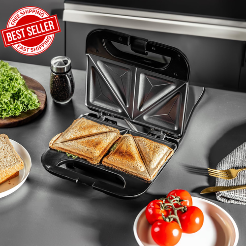 Toastie Maker 2 Slice Sandwich Toaster Cool Touch Handle Auto Temp Control 750W - Picture 2 of 12