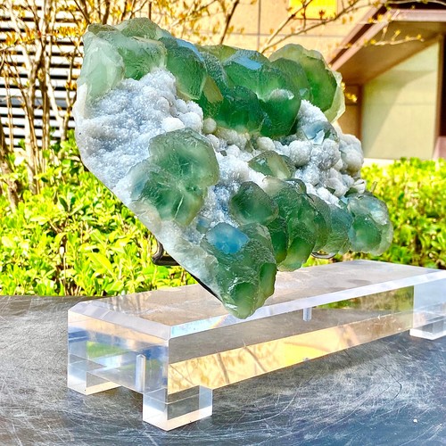 14.37LB natural porcelain blue cubic fluorite mineral specimen/Xianghualing - 第 14/18 張圖片