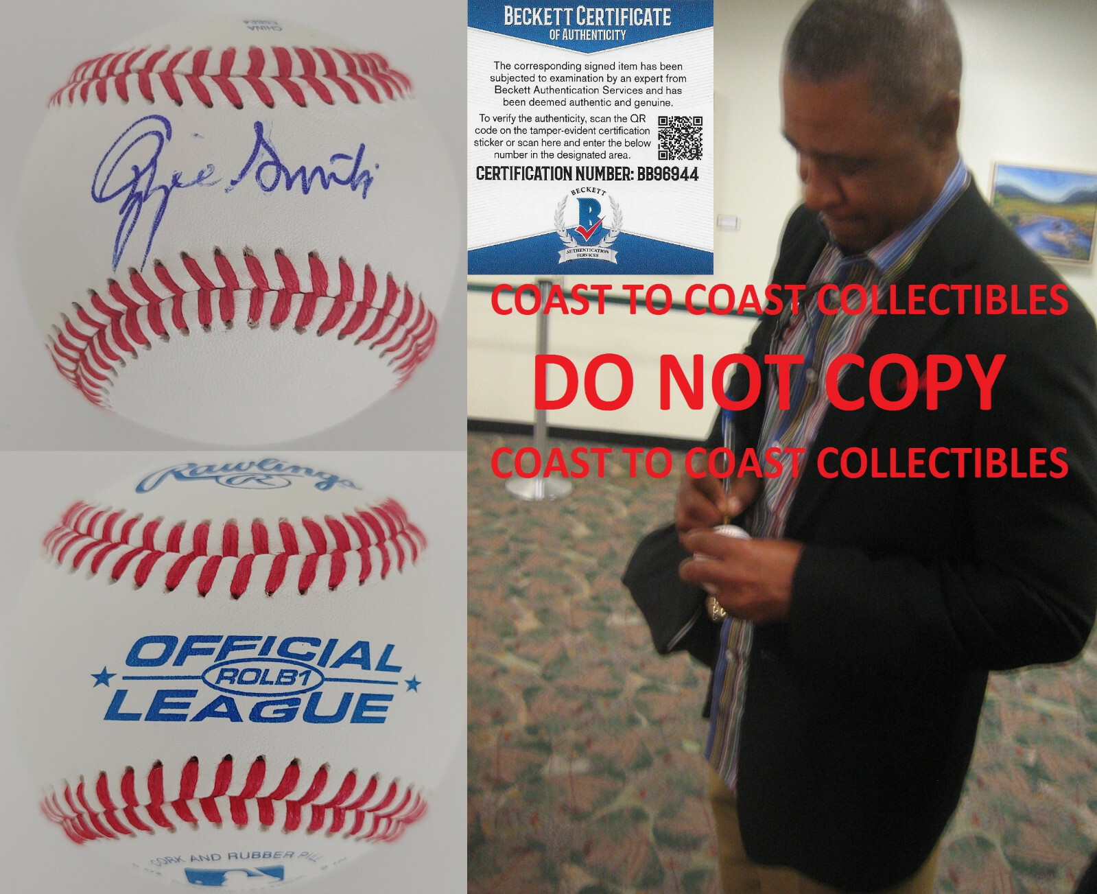 Ozzie Smith Autographed Signed St. Louis Cardinals St Louis Cardinals Padres baseball proof Beckett 