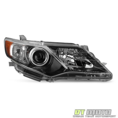 Passenger Side Black Headlight For 2012-2014 Toyota Camry - Direct Replacement Halogen (RH, 8111006800)