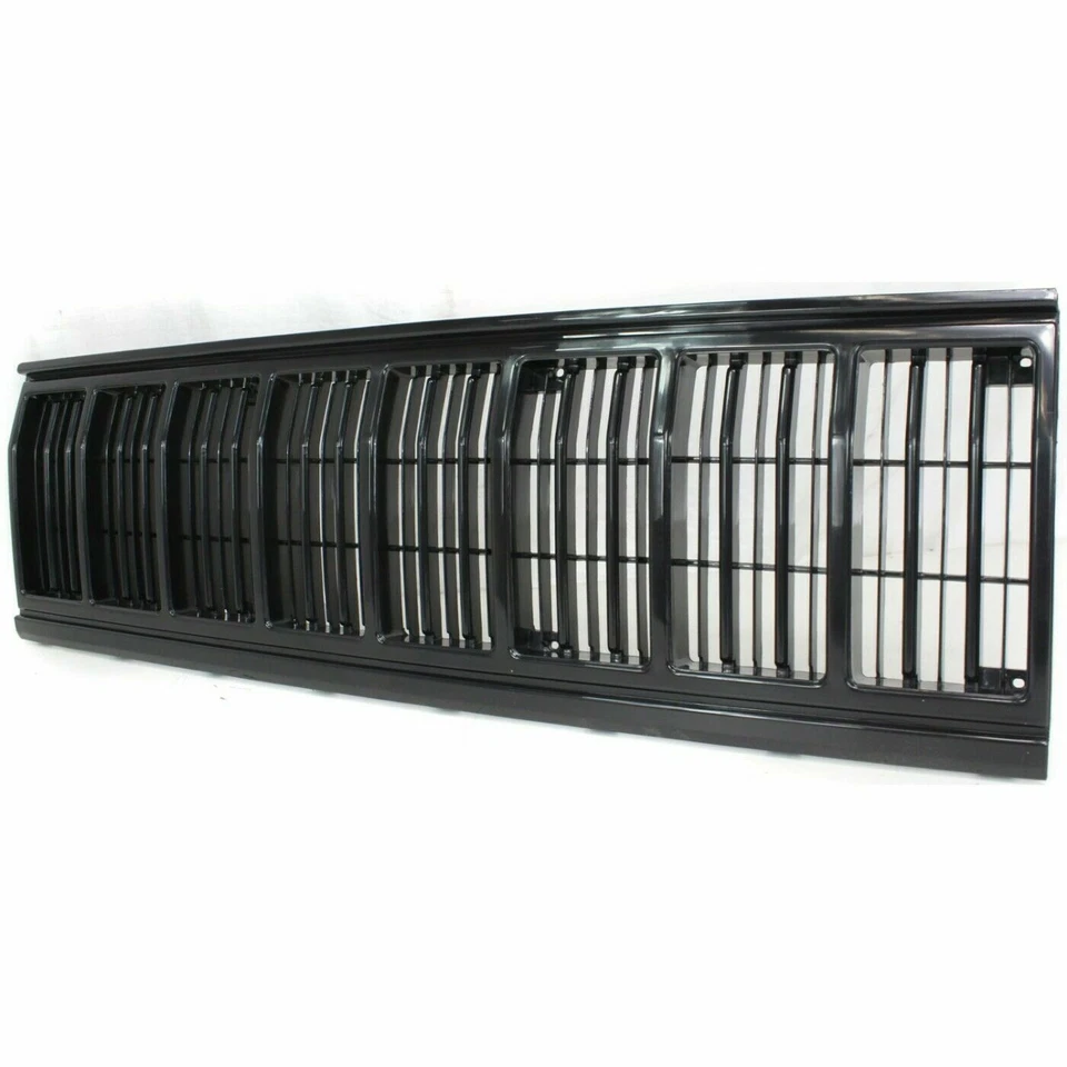 For 1991-1996 Jeep Cherokee Front New Grille & Headlight Door Bezel Black Foto 3 de 4