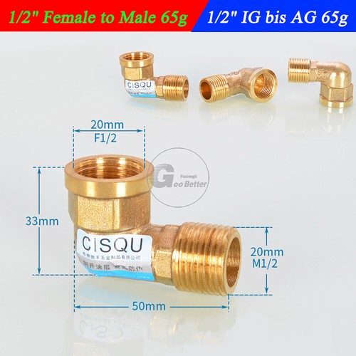 Adaptador de montaje de codo de latón BSPT 1/8" - 1" hembra/macho conector de codo reductor - Imagen 15 de 55