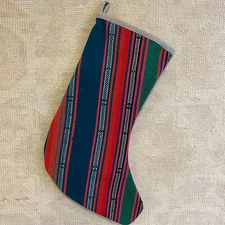 Kilim Christmas Stocking Embroidered Christmas Stocking Vintage Christmas Decor 