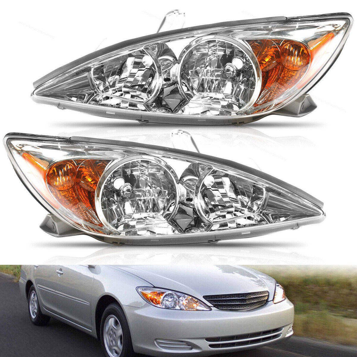 TUSDAR Headlight Assembly Set Fit For 2002 2003 2004 Toyota Camry LE XLE Headlamp - Foto 5