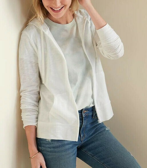 old navy relaxed lightweight slub knit full zip hoodie