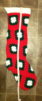 WOW DEAL & LAST TWO HAND CROCHETED GIANT 3 FEET TALL 15'' W IDE BOOT STOCKING