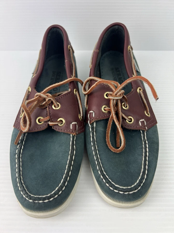 Sebago Docksides Womens US 8 Brown Teal Boat Marine Slip Resistant Leather Shoe - Image 4 of 4