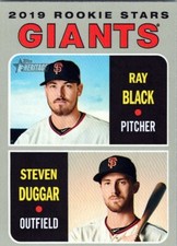 2019 Topps Heritage #267 Steven Duggar RC/Ray Black RC San Francisco Giants