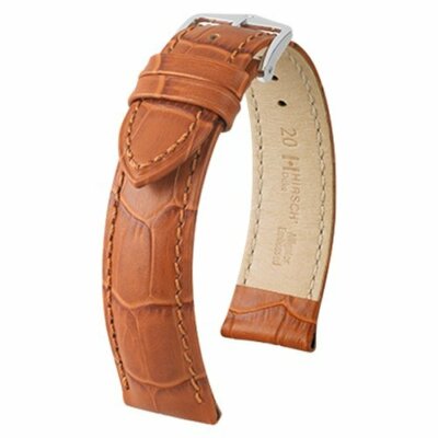 Hirsch Duke 18 mm honey watch strap, L