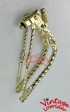 20" Vintage Lowrider Bicycle Bent Spring Fork ALL Square Twisted Cage Bars Gold.