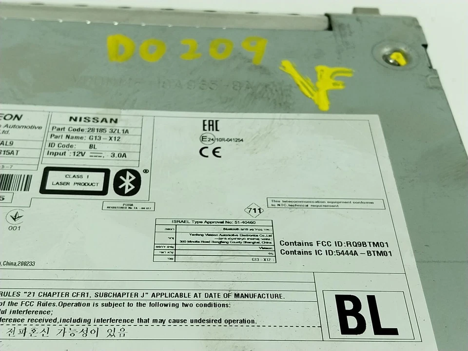 281853ZL1A AUDIOSYSTEM / RADIO-CD / 281853ZL1A / 17441837 FÜR NISSAN PULSAR HATC - Bild 3 von 4