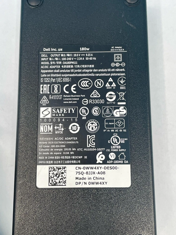 Original DELL 180W Power Supply 19.5V 9.23A Genuine Laptop Charger 7.4MMx5.00MM - Image 2 of 4