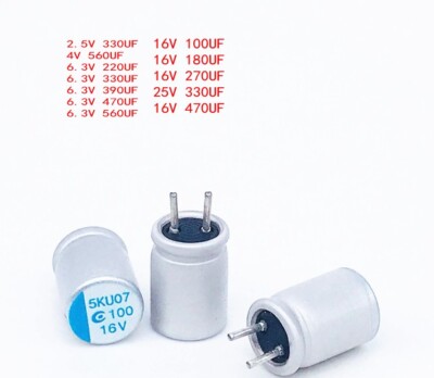 Condensatori Elettrolitici Solidi – 2.5V-25V, 100UF-560UF, Pacco Assortito Nuovo