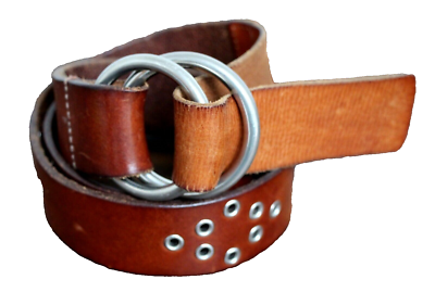 Abercrombie & Fitch Brown Genuine Leather Belt Abercrombie & Fitch Tan Leather Belt Chunky Brass Buckle – Newd main image 4