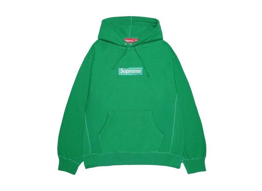 Sweat à capuche vert logo Supreme Box