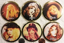 Stevie Nicks PIN BUTTON LOT 6 Gold Dust Fleetwood Mac Christmas Gift Cyber Sale