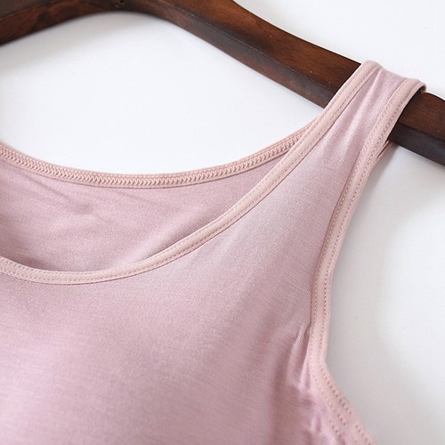 Damen Sommer Tank Tops mit integriertem BH Yoga Shirts Camisole Modal Unterhemd - Bild 5 von 31