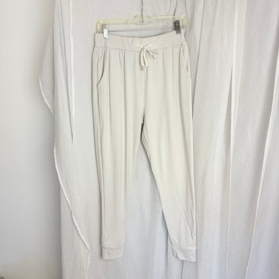 Cozy Earth Neutral Cream Bamboo Blend Joggers Super Soft Size M