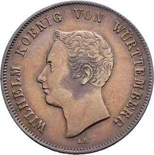 GC: Württemberg 1 Gulden 1838 A.D. AKS 84 variant class Head Rare HTF