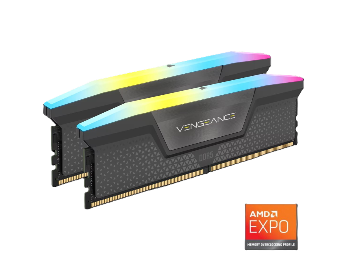 CORSAIR Vengeance RGB 32GB (2 x 16GB) 288-Pin PC RAM DDR5 6000