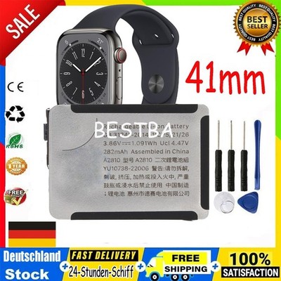 New Ersatz Akku A2810 Für APPLE WATCH SERIES 8 41MM 282mAh/1.091Wh batterie