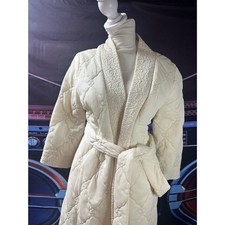 Sears At Home Wear Vintage Quilted Robe Housecoat 60s Small 3/4 Sleeves