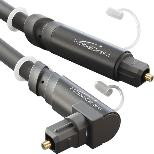 TOSLINK Cable 90° Angled optical audio 2m Fibre optic lead digital S ...